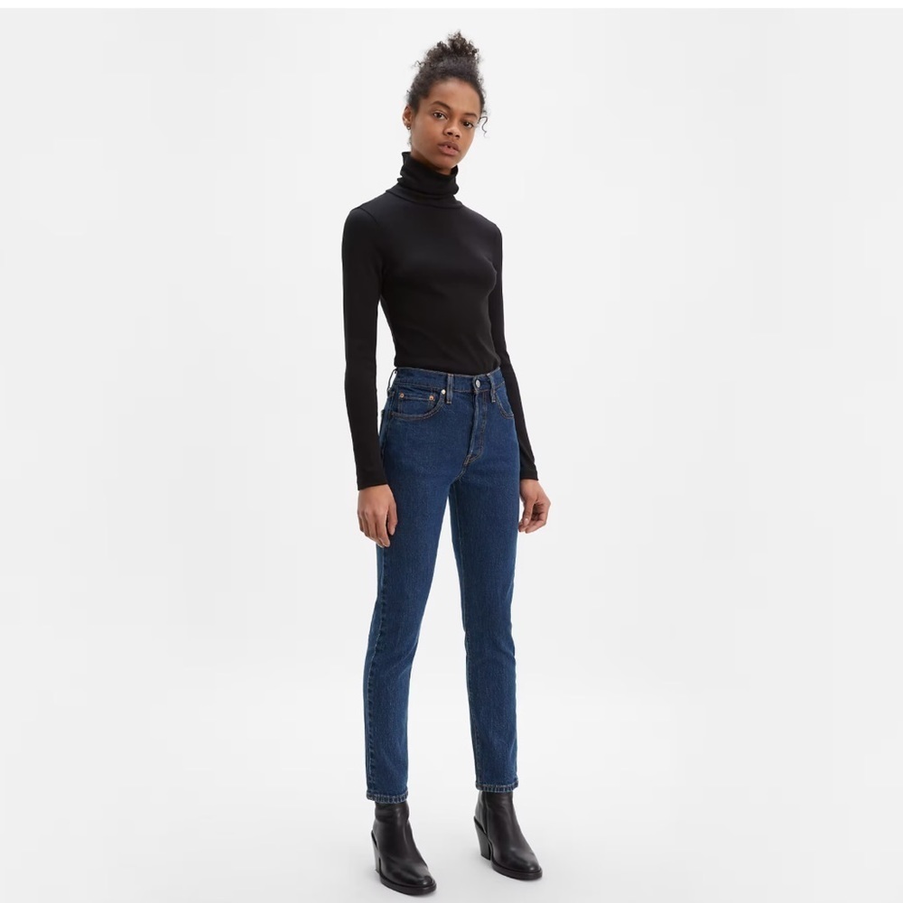 LEVIS 501 Dark Wash High Rise Skinny Jeans